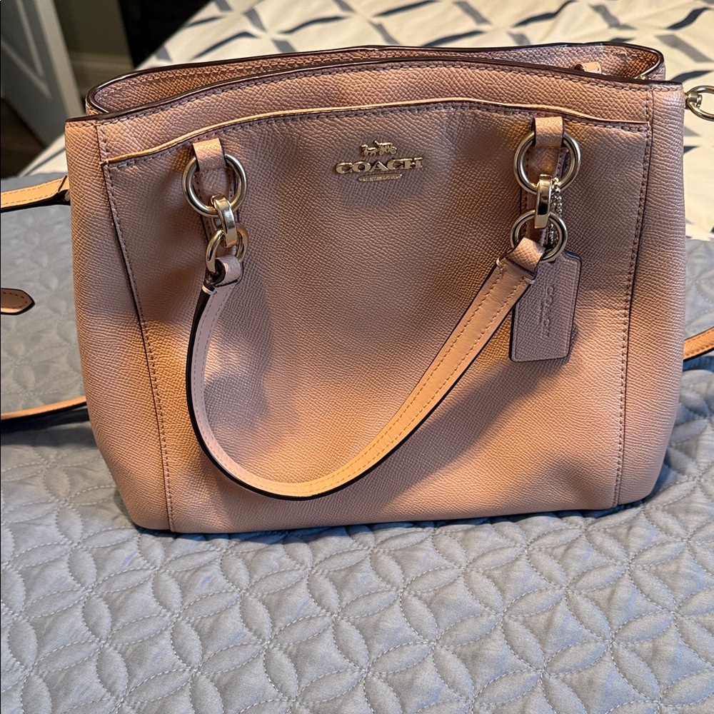 Coach Light Pink Leather Shoulder Bag